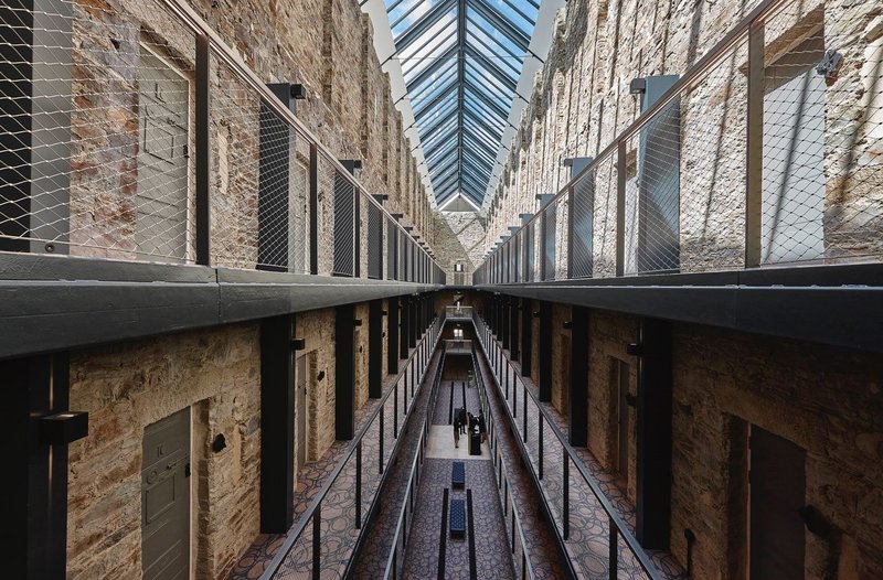 The former Bodmin Jail is now a 70-bedroom hotel and visitor attraction. Velux Glazing Panels replicate the original Victorian rooflights with their thin glazing bars.