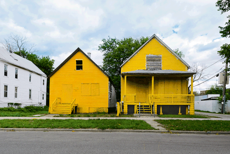 Color(ed) Theory: Currency Exchange/Safe Passage, Amanda Williams, Chicago, USA, 2014-16.