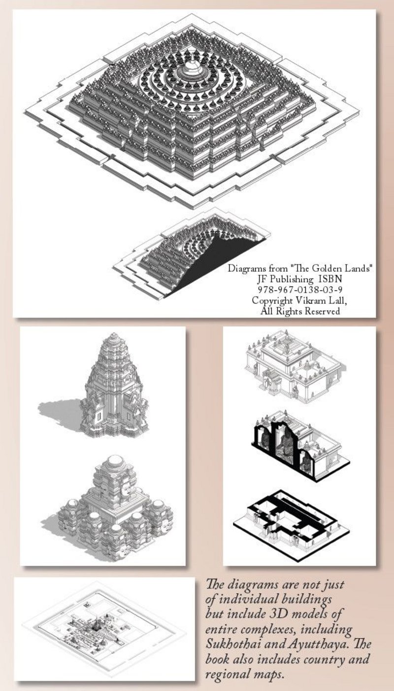 'The Golden Lands' includes over 100 specially-produced CAD diagrams, plans, and cutaways by Vikram Lall to provide the clearest possible view of the designs of these Buddhist buildings, which are often hard to appreciate close-up at the sites themselves.