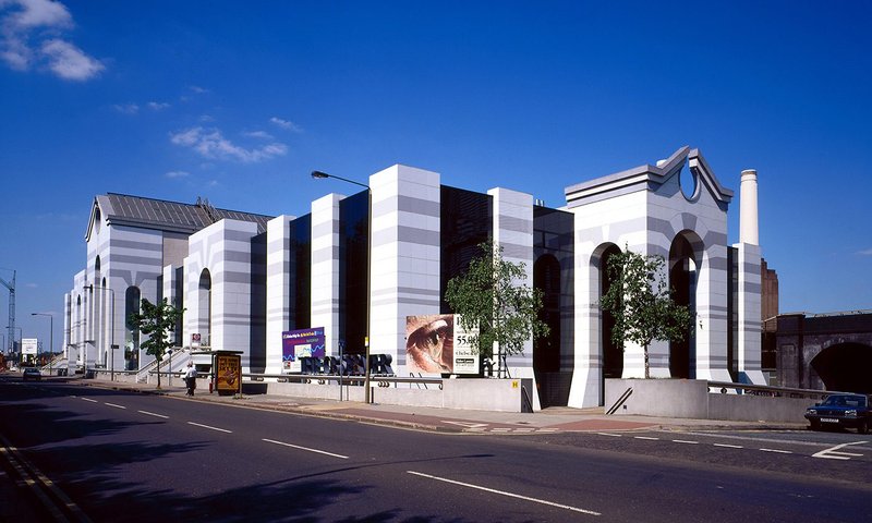 Marco Polo House in Battersea, London, designed by Ian Pollard and completed in 1987.