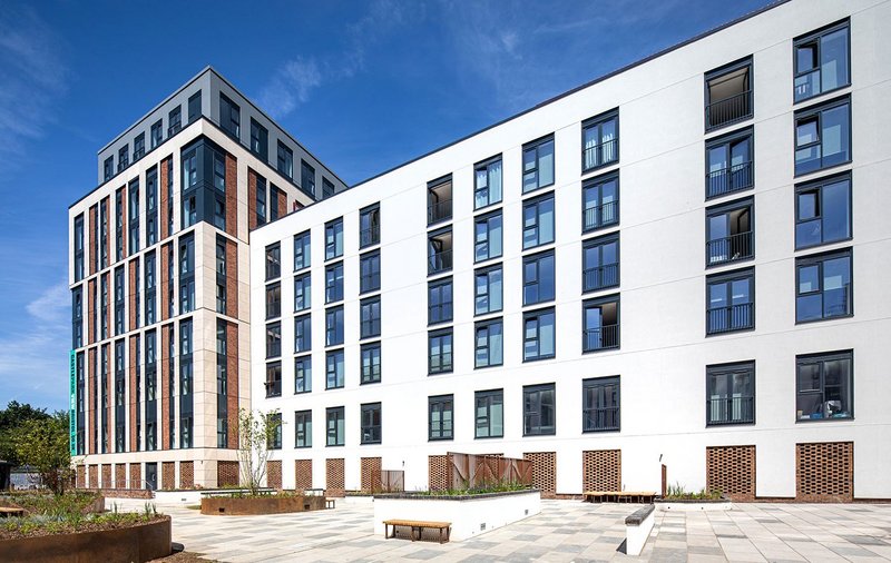 Senior Architectural Systems PURe aluminium doors and windows at residential development Castle Park View, Bristol. Chapman Taylor architects.