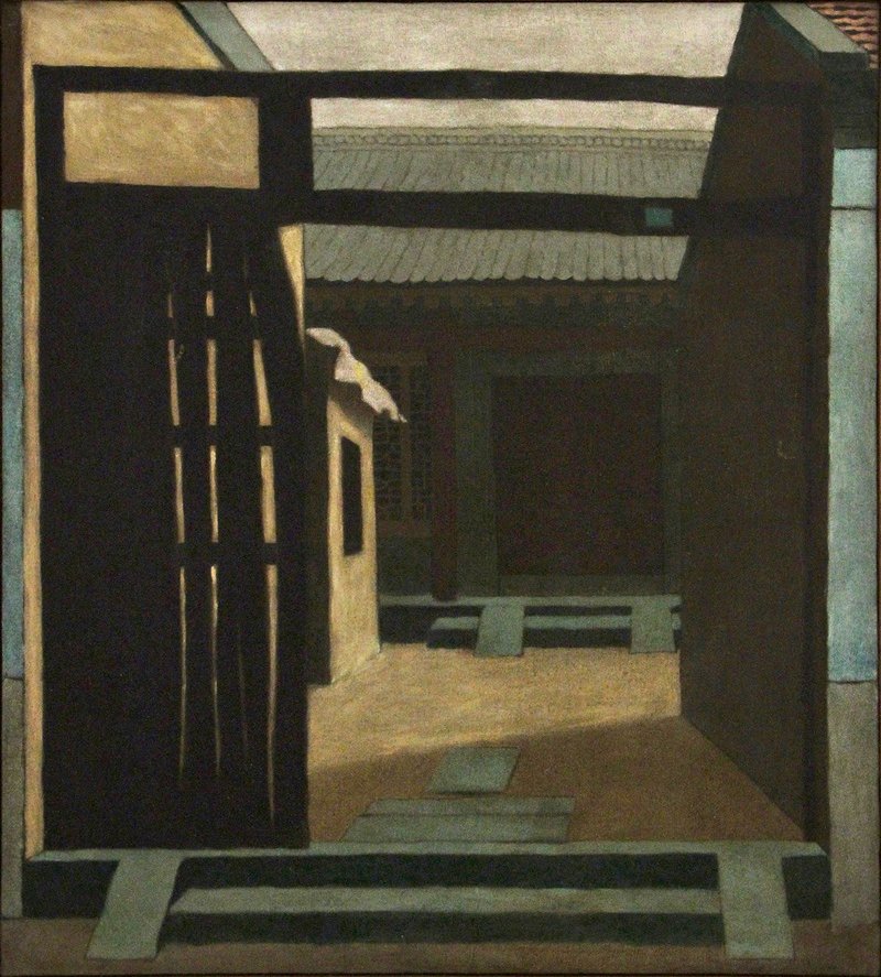 The Courtyard.  Oil on canvas,  500mm × 600mm.