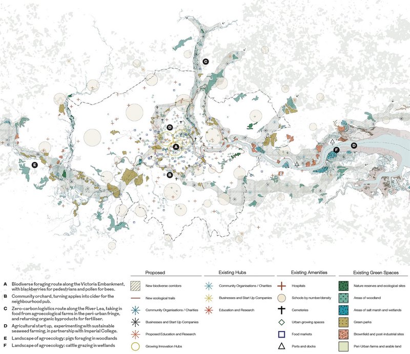 Greater London Agriculture masterplan, designed by Tim Rodber and Dominic Walker, joint winner of RIBA Rethink 2025.