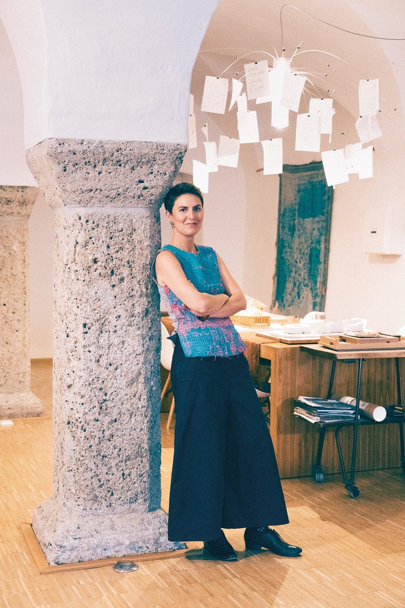 Anna Heringer, who is also professor of the UNESCO Chair of Earthen Architecture,  in her Laufen Beer Hall home and office.