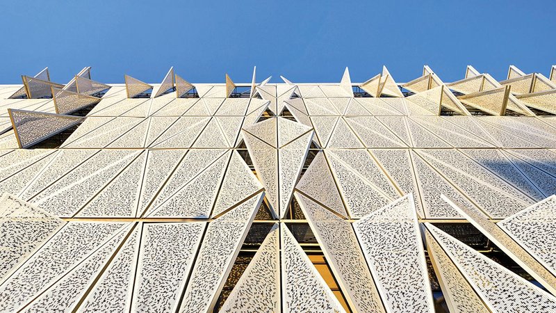 Responding to the sunlight, Henning Larsen’s moving facade creates a butterfly effect for the building.