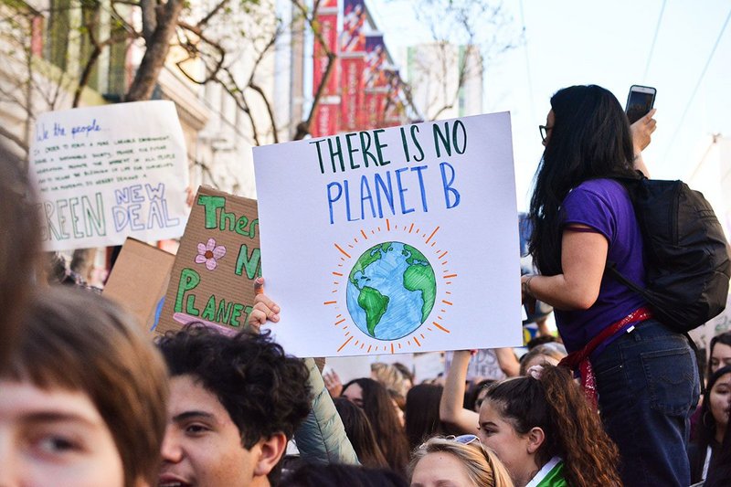 Protesting on climate emergency.