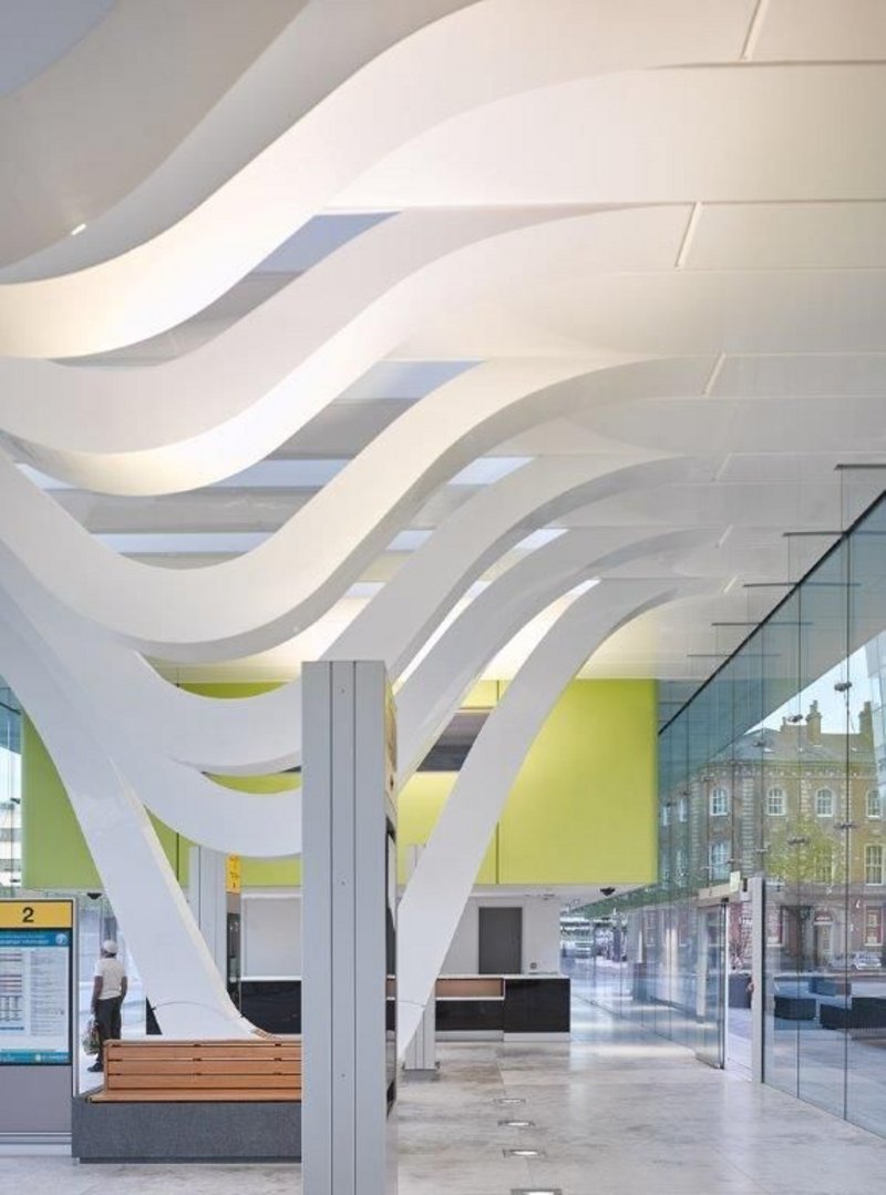 Blackburn Bus Station with its bespoke GRP loops and ceiling panels.