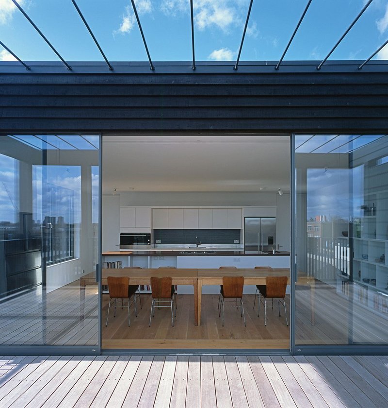 View from loggia into dining/kitchen area.