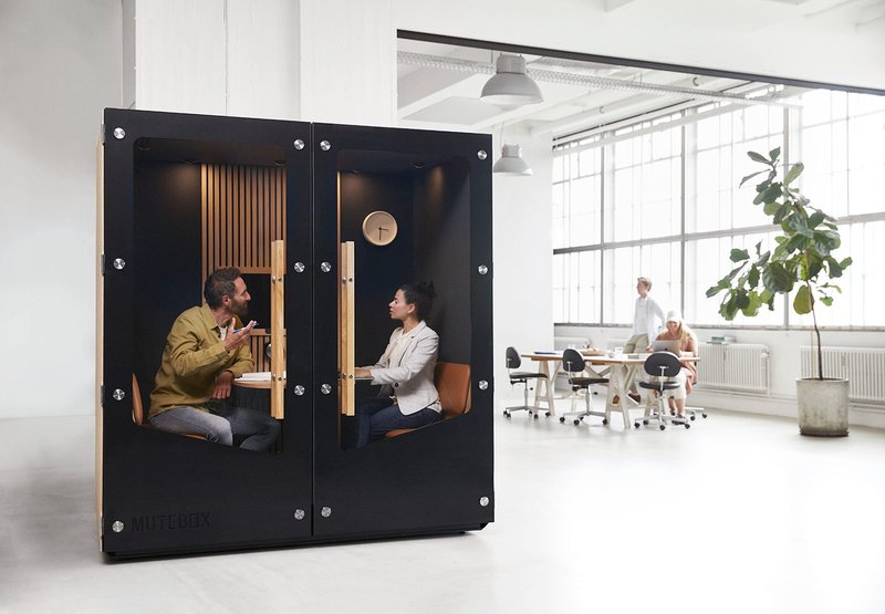 MuteBoxes have been designed to create 'spaces that connect people with peace' to boost wellbeing and productivity in the workplace.
