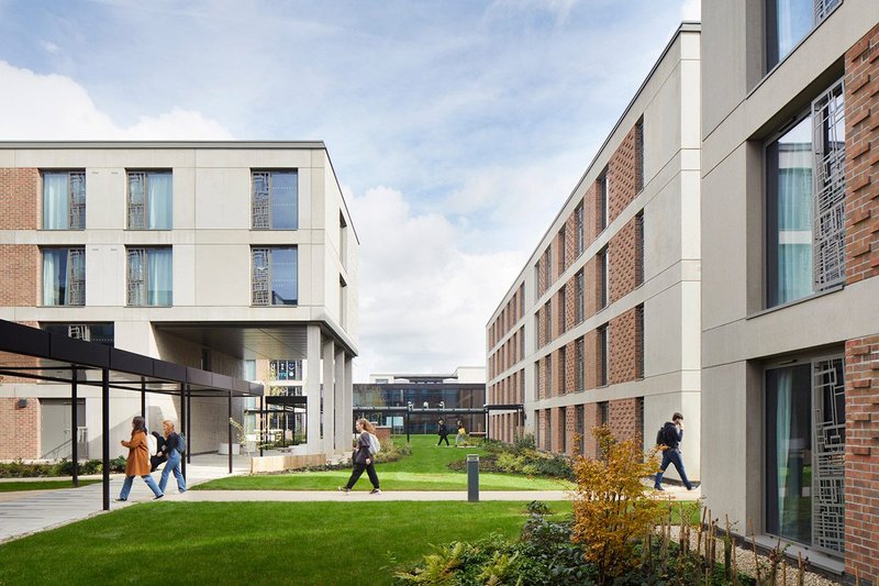 RIBA Yorkshire Award winning student housing at Anne Lister College, University of York, designed by Sheppard Robson.