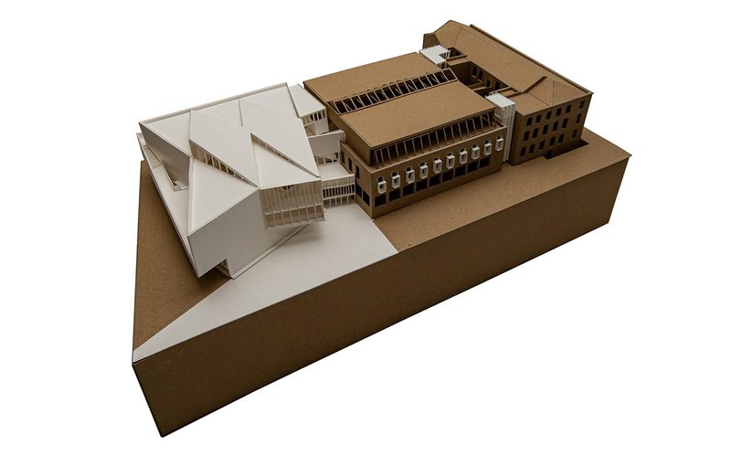 The competition model for the new architecture building at the University of Liverpool, designed by O’Donnell+Tuomey.