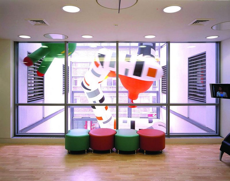 Iain Kettles’ and Susie Hunter’s inflatable tree in the Botnar wing atrium.