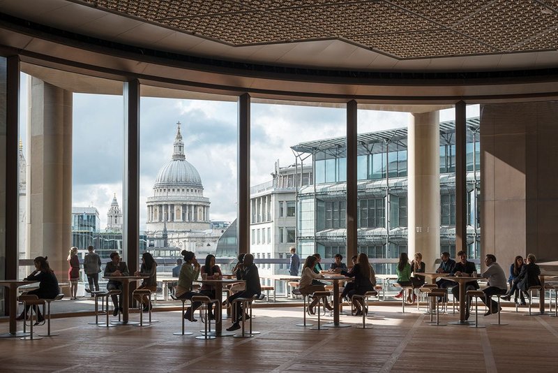 View from the 6th floor Pantry over St Paul’s Cathedral. It is used as a space for taking a break and holding meetings as well as events.