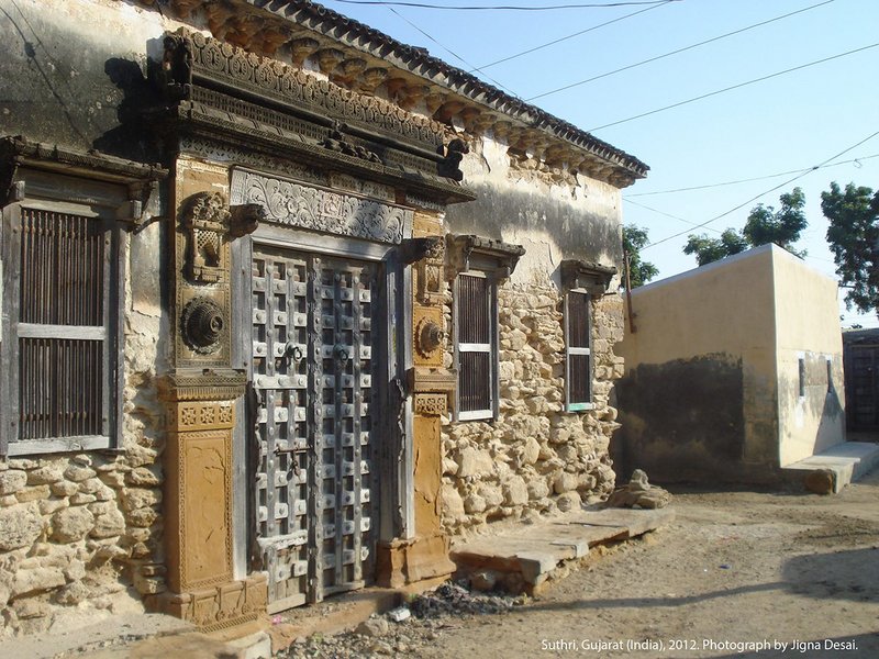 A damaged house in the village of Nirona in Gujarat, India in 2014.