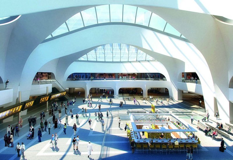 The new ticket hall and atrium of New Street Station is light and generous – a preoccupation of the Victorian terminus engineers.