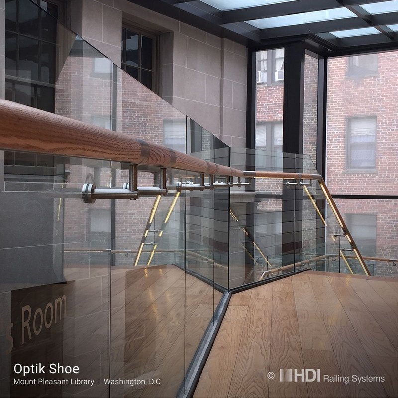 Optik Shoe balustrade design at Mount Pleasant Library, Washington DC.