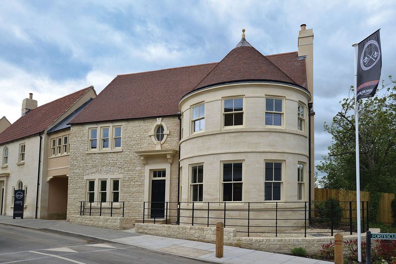 Entrance building to the village extension – originally earmarked for offices, it will now become residential.