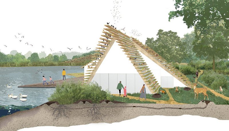 PiM’s proposed visitor centre at a nature reserve in Sevenoaks, Kent, is designed to encourage wildlife.