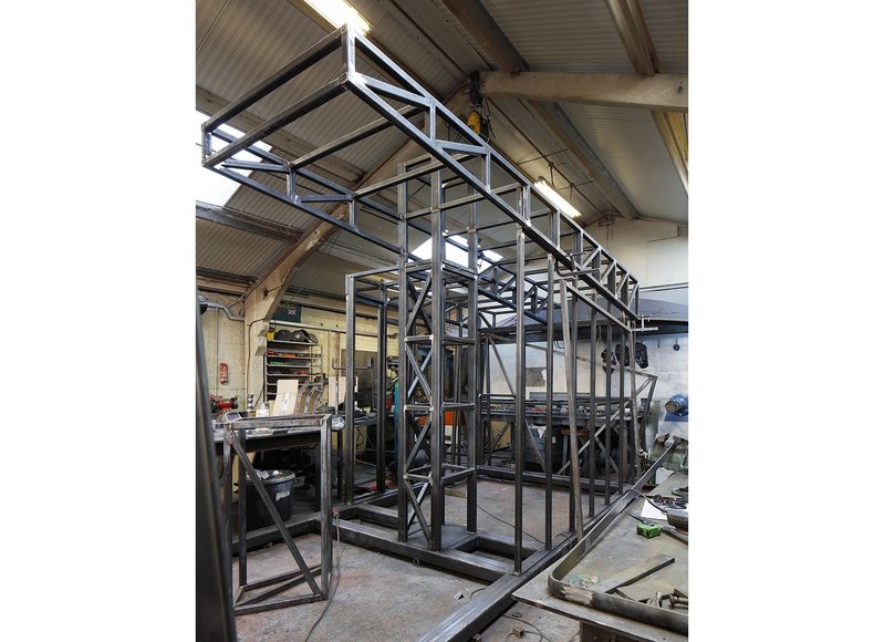 The steel frame of The Mansio under construction.