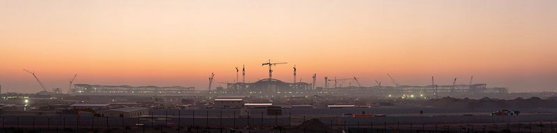 Stretching out across its desert site, the Abu Dhabi Midfield Complex makes its scale apparent.