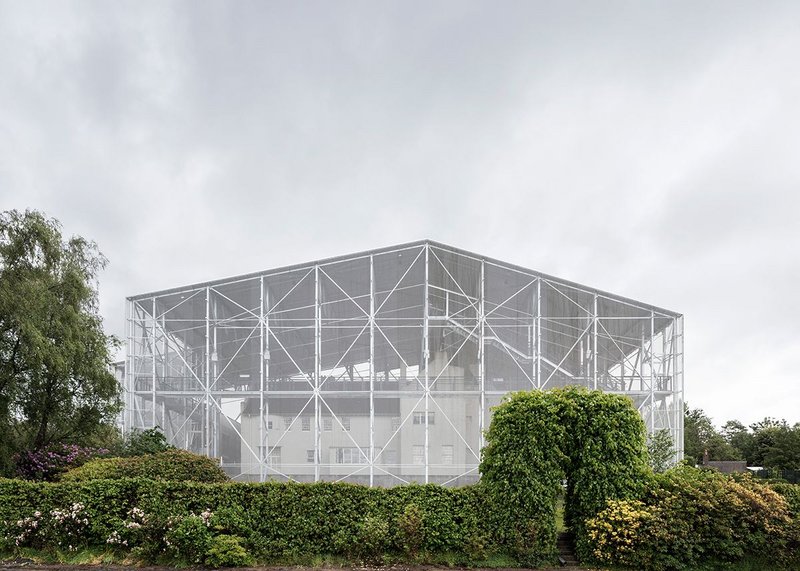 The south elevation of Carmody Groarke’s carapace for The Hill House.