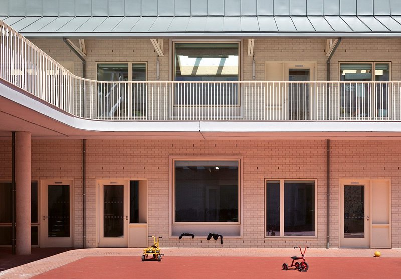 Hackney New Primary School’s exterior circulation creates a charming intimacy for the larger housing development.