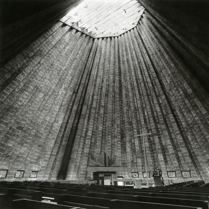 Interior of Léon Stynen and Paul De Meyer’s Church of Sint-Rita in Harelbeke (1968).