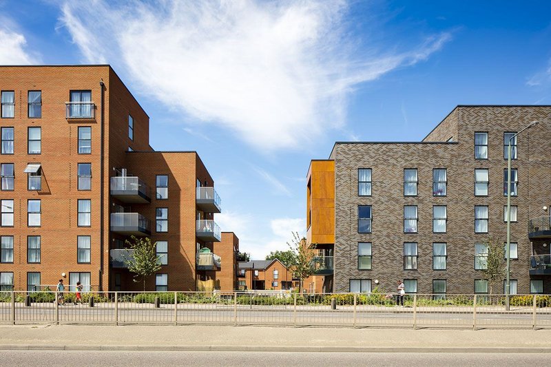 Velfac at Erith Park, south-east London: large glazed units and casement doors feature in the facades of the housing and apartment blocks.