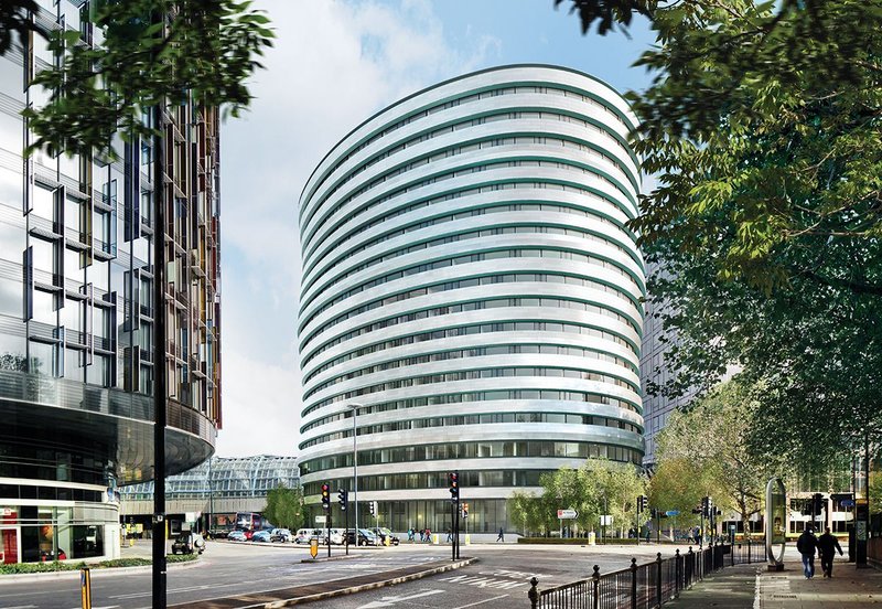 Visualisation of 199 Westminster Bridge Road, with student residential accommodation above a sixth form college.