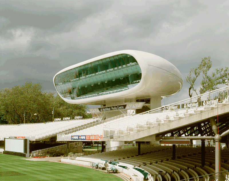 Future Systems’ Lord’s Media Centre, Stirling Prize winner 1999.