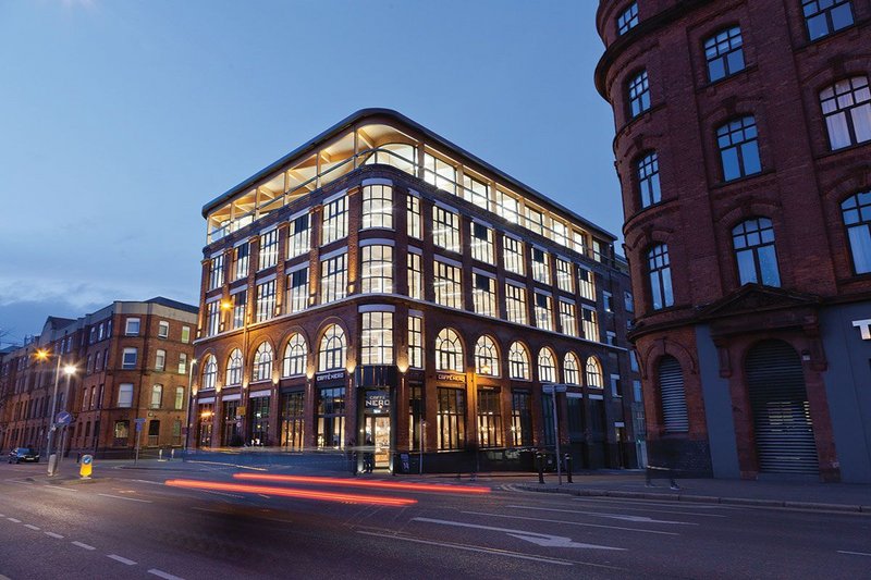 RMI Architects’ Weaving Works glulam extension on a Victorian linen warehouse in Belfast.