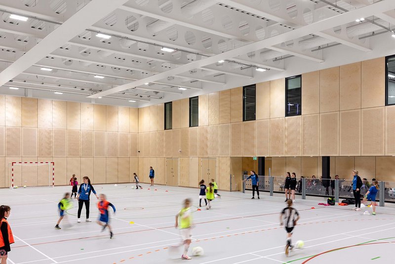 The four-court sports hall at the new base for the Newcastle United Foundation.