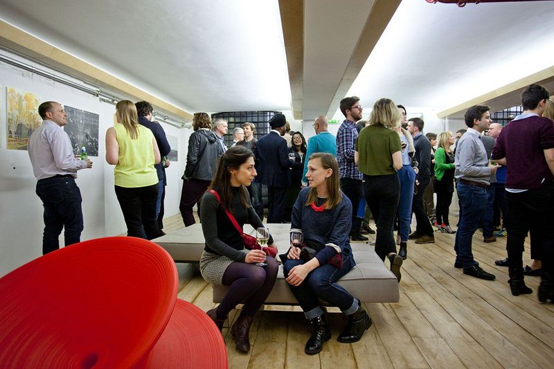 The crowd gathers at the Anise Gallery for the Eye Line launch.