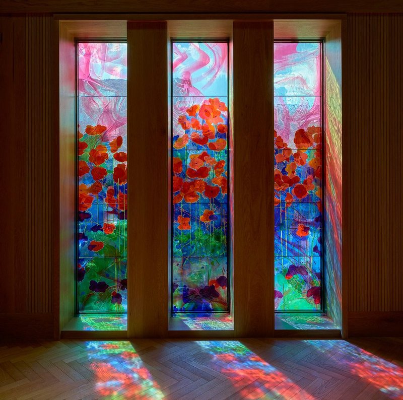 Brian Clarke Studio created the stained glass windows for Lynch Architects’ extension and renovation of Westminster Coroner’s Court, London. Photo: Prudence Cuming