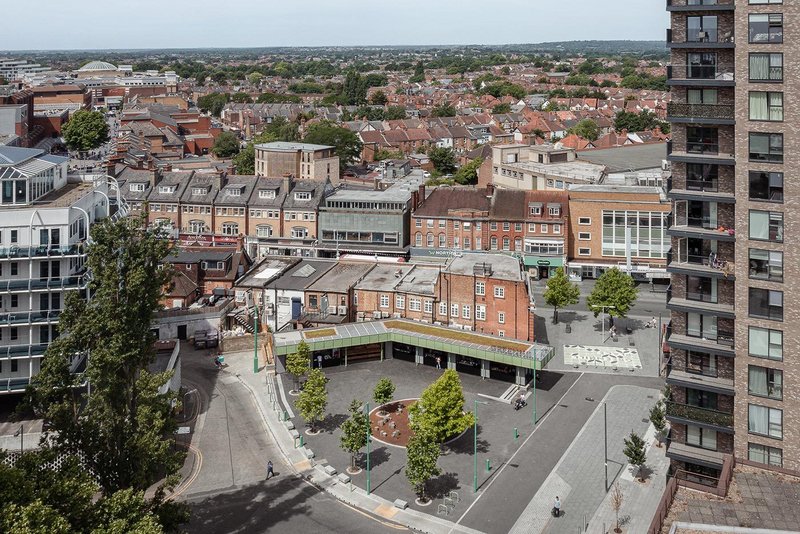 Greenhill Place Market looking north – a public realm to support new housing.