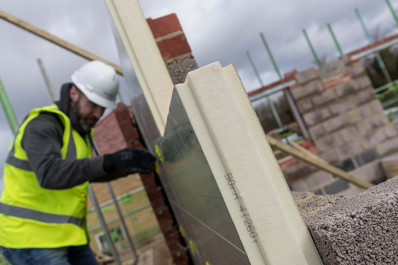 Recticel Eurowall+ insulation board: a 90mm slimline alternative to 97mm rigid full-fill products.