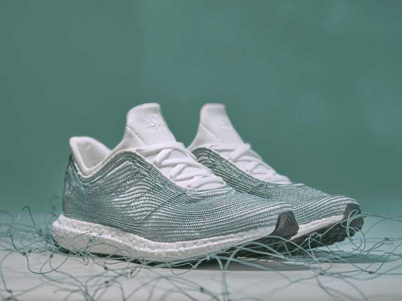Adidas x Parley mixing up ocean waste plastic and illegal nets.
