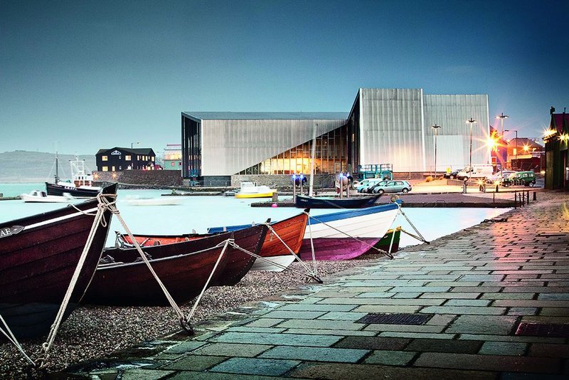 The south-west facade shows the angled wing of the main cinema auditorium.