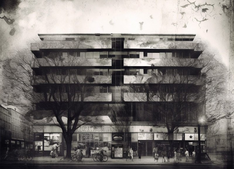 Stephen Parnell worked with AI and brutalism to create this image, which was entered into last year’s Eye Line drawing competition.