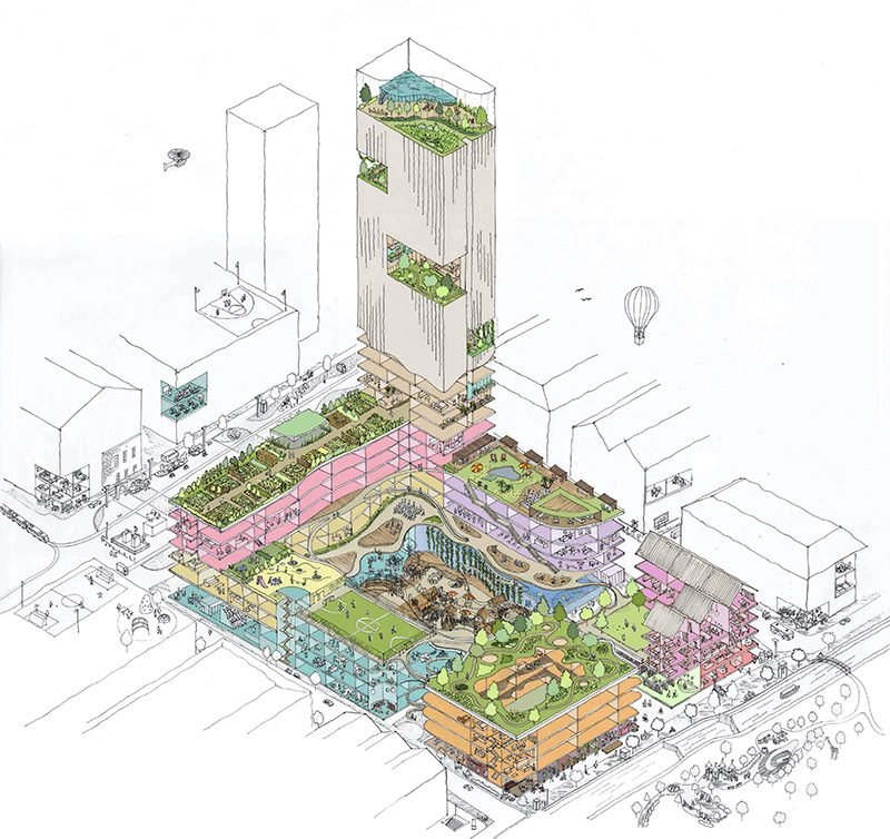 Speculative designs for an age-friendly, intergenerational community featured in A Design for Life guide.