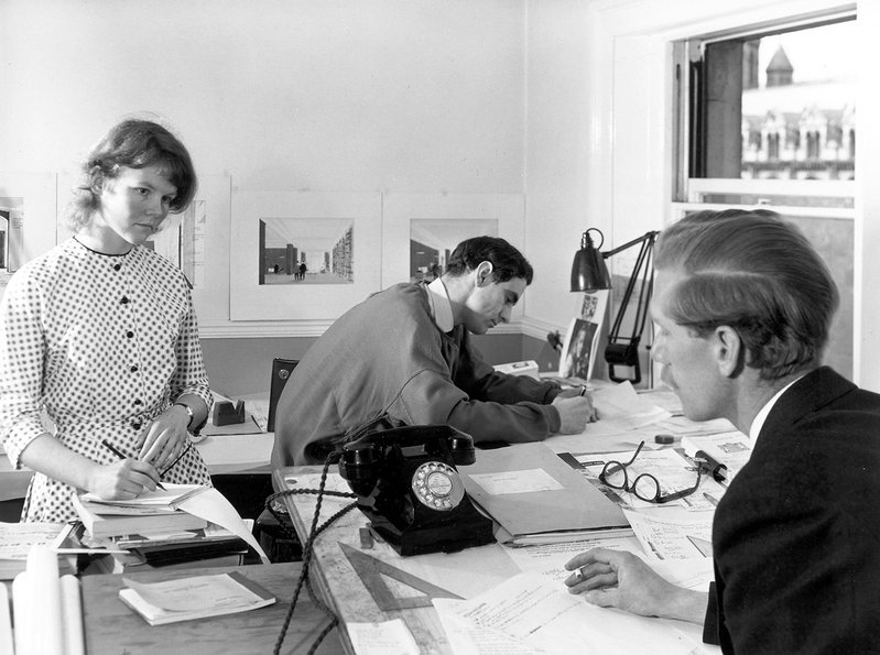 Moving into the 1950s inside the office of Hugh Casson and Neville Condor.