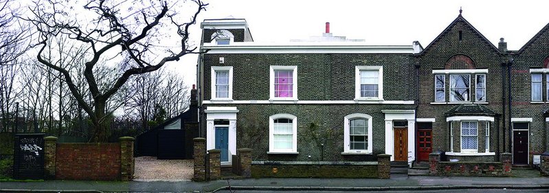 The end-of-terrace Priory Grove house – and its neighbour – 40 years ago.