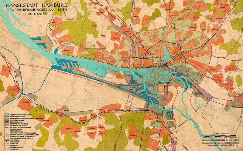 German plans for rebuilding Hamburg went way beyond the bomb-damaged areas.