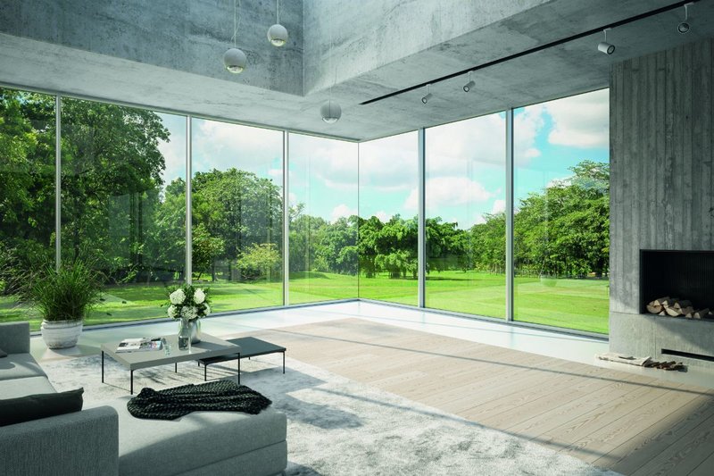Schueco's FWS 35 PD facade: Clear, panoramic views - even at the corners.