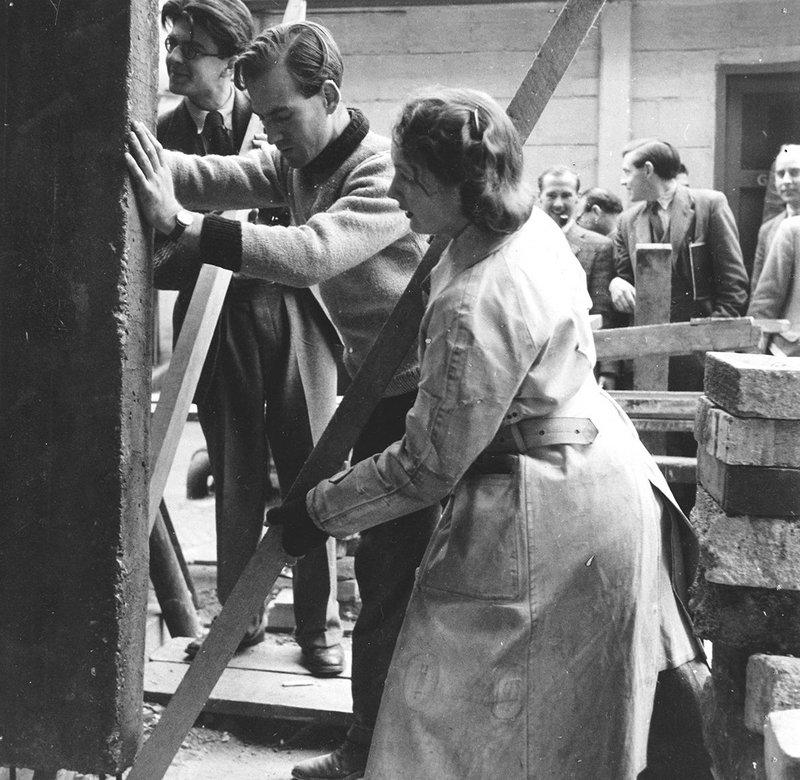 AA students get hands-on with building in the 1940s.