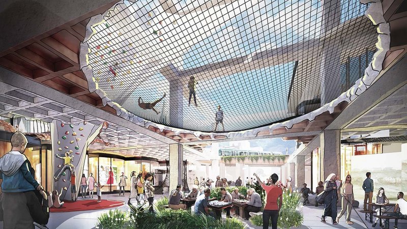 The proposed re-imagining of Broadmarsh shopping centre in Nottingham. Heatherwick Studio is part of the team behind the new vision.