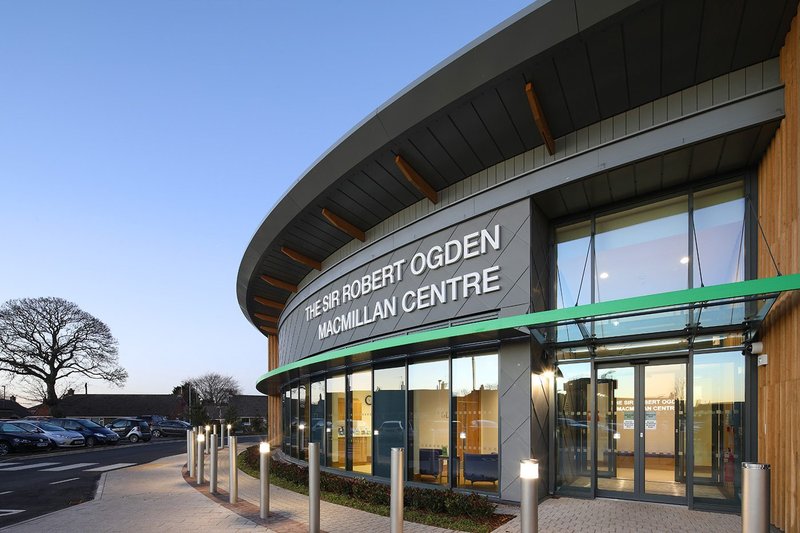 Senior’s Pure aluminium windows, SD doors, SPW500 doors and SF52 aluminium curtain walling at The Sir Robert Ogden MacMillan Centre, The Friarage Hospital, North Allerton, North Yorkshire.