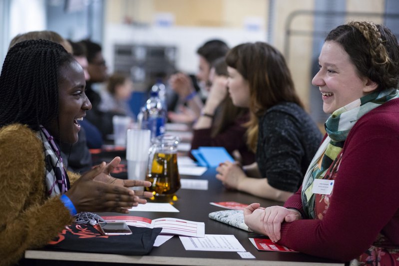 Mentor pairs meet at an Introduction event.