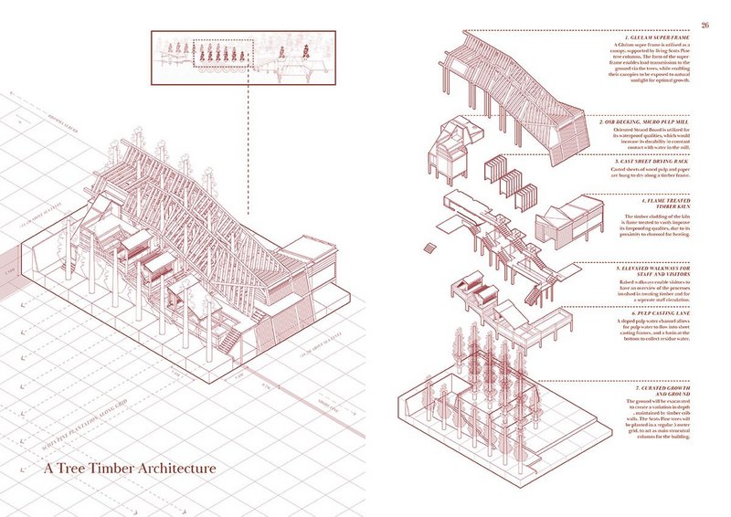 Using timber in many ways to cut waste, while processing it through the building.