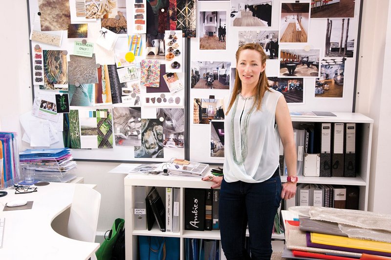 Product designer Karen Quaterman with a mood board.